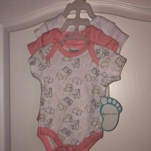 NEW 3-6 month baby girl onesies